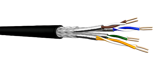 Erd-Datenkabel Kat.7 S/FTP 4x2xAWG23/1 LSHF 500m DRAKA UC900 SS23 CAT7 S/FTP 4P PE 500DW