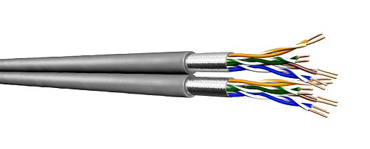 Datenkabel 60017485 Kat.5e Duplex F/UTP 2x(4x2xAWG24/1) PVC 500m DRAKA UC300 S24 CAT5E F/UTP 2X4P PVC 500