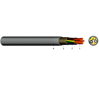 YM-J 4X2,5 Mantelleitung Grau KABEL-LEITUNGEN 500m