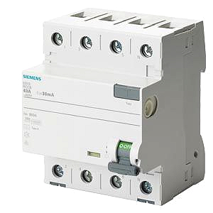 Siemens 5SV3444-6LA01 FI-Schutzschalter, 4-polig, Typ A, kurzzeitverzgert, In: 40 A, 100 mA,