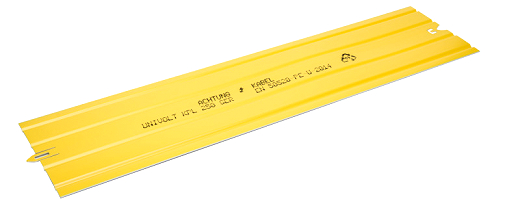 PE-Kabelabdeckplatte, gelb, 250x1000 mm, Achtung Kabel