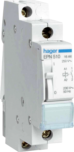 HAGER EPN510 Fernschalter 1Schl. 16A/230VAC Handbettigt 1TE