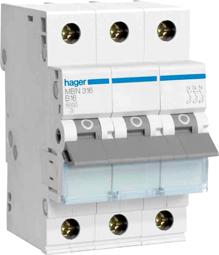 Hager MCN325 LS-Schalter 6KA,C,3pol,25A,anflanschbar