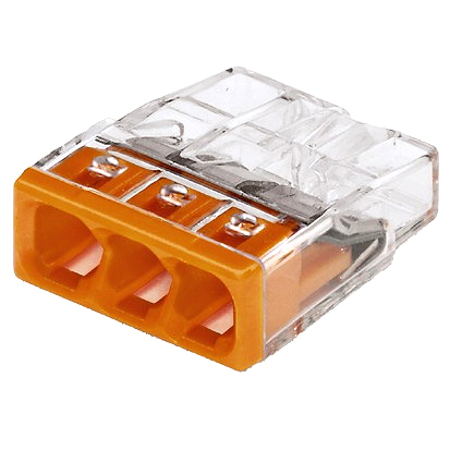 Wago 273-100 Compact-Dosenklemme 3x2,5mm, transparent/orange 100 Stk.