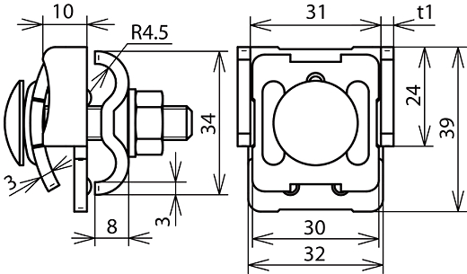 Falzklemme Cu Klemmbereich 0,7-8mm m. Doppelberleger