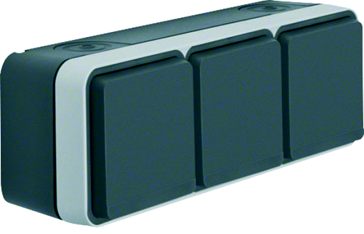W.1 SSD 3fach waagrecht grau/lichtgrau matt BERKER 47733515