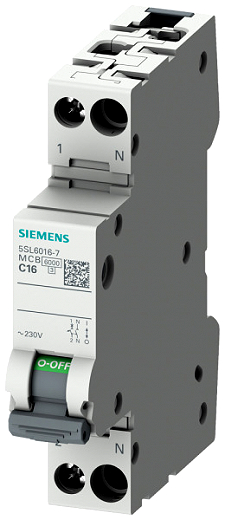 Siemens 5SL6016-6 LEITUNGSSCHUTZSCHALTER 230V 6KA, 1+N-POLIG/1TE B16