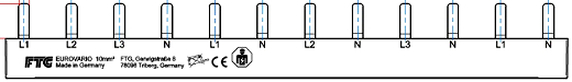 Phasenschiene fr Siemens 1xFI-4P/4xLS-1P+N(2TE)