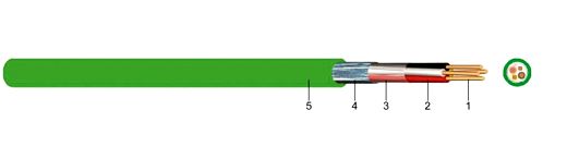 Installationskabel mit statischem Schirm Europischer Installations Bus J-Y(ST)Y EIB 2X2X0,8 GN Eca 100m