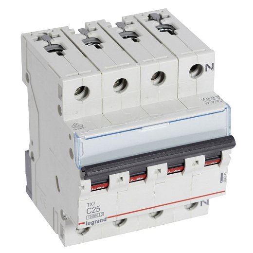 TX3 Leitungsschutzschalter C-Charakteristik, 25A, 3-polig+N,