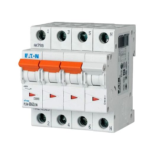 Leitungsschutzschalter, 63 A,3p+N, Charakteristik: C
