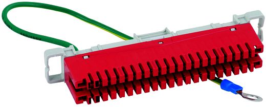 Erddrahtleiste f�r LSA-Anschlusstechnik f�r 38 Dr�hte oder S