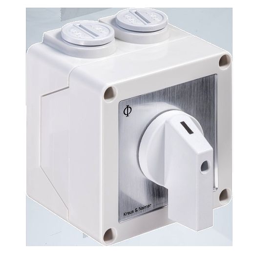 Umschalter m.0 25A,3pol.,'1-0-2',60Grad,AP-Geh.IP42