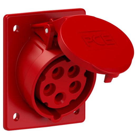 CEE-Anbausteckdose schr�g (80x97mm) 16A 5p 6h IP44/IP54