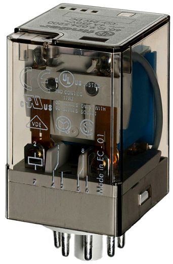Steckrelais, 2 W 10A, Spule 24VDC