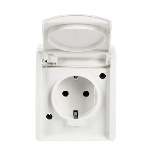 SCHUKO Steckdose mit Klappdeckel abschlie�bar 16 A alpinwei�