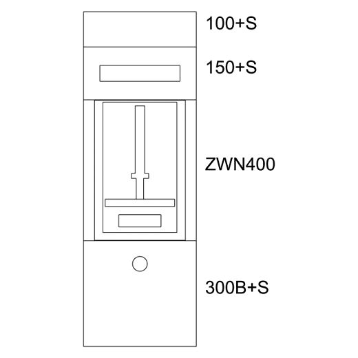 Zaehlerverteiler AP,VZ,1ZP,1NR,BEWAG,B400xH1060x262,5mm