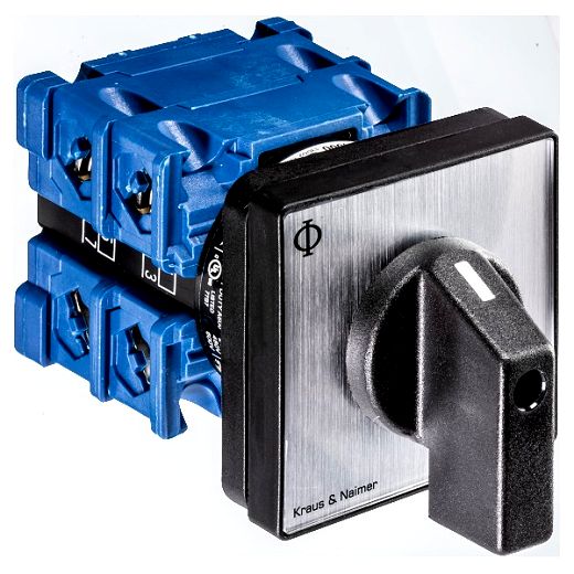 Umschalter m.0 20A, 1pol.,'Hand-0-Auto',60Grad,4-Lochbef.