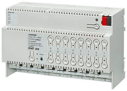 KNX Schaltaktor 16-fach, AC230V, 10A, 8TE