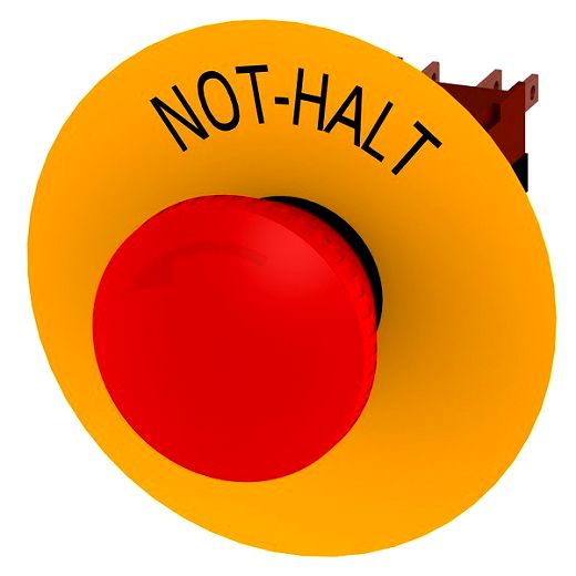 Not-Halt-Pilzdrucktaster, 16mm, rund Kunststoff, rot