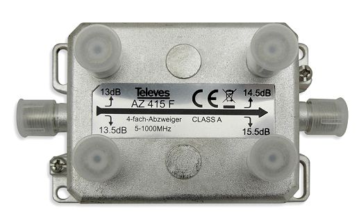 F- Abzweiger 4-fach 4-1000MHzAD: 12-16dB