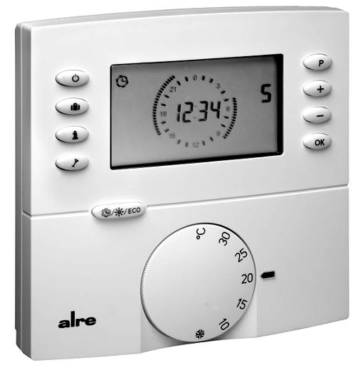 Funk-Raumtemperatursensor mitUhr Aufputz