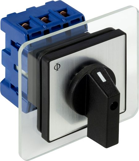 Hauptschalter 3pol+1NO,4-Loch-Frontbef.64x64