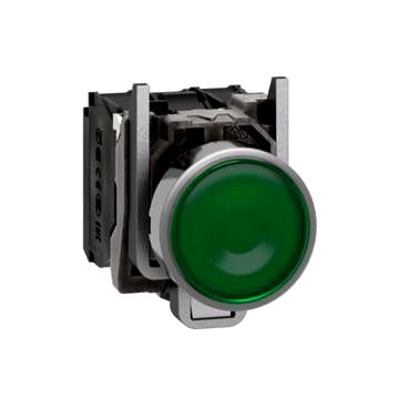 Leuchtdrucktaster, XB4, Metall, 22mm, gr�n, LED, glatte Kalo