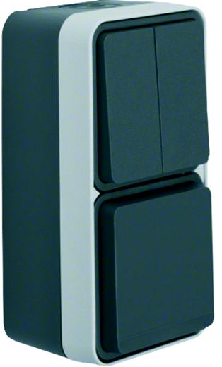W.1 IP55 SSD+WSS Kombination senkrecht grau/lichtgrau matt