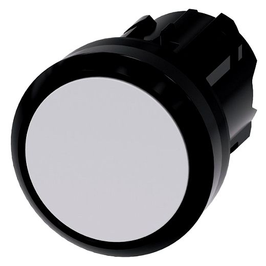 Drucktaster, 22mm, rund, Kunststoff, wei�, Druckknopf
