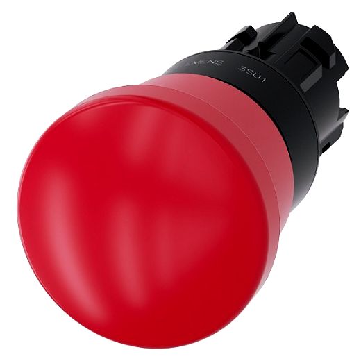 Not-Halt-Pilzdrucktaster, 22mm, rund, Kunststoff, rot