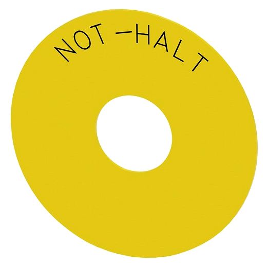 Unterlegschild rund, f�r Not-Halt-Pilzdrucktaster, gelb, Au�