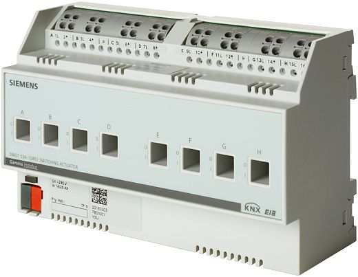 KNX Schaltaktor 8-fach, AC 230V, 16A, C-Last