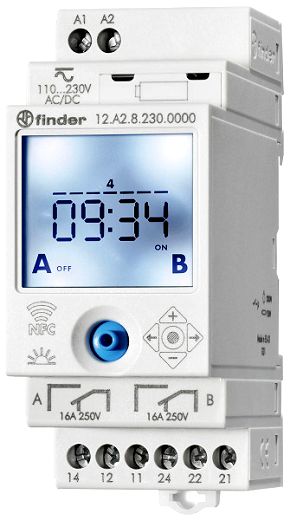 Schaltuhr Reiheneinbau, Astroprogramm, 2 W 16A, 230VAC