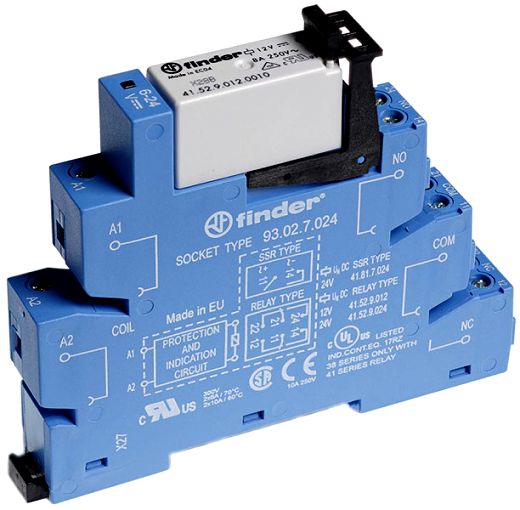 Koppelrelais Schraubanschl�sse, 2 W 8A, Spule 12VDC