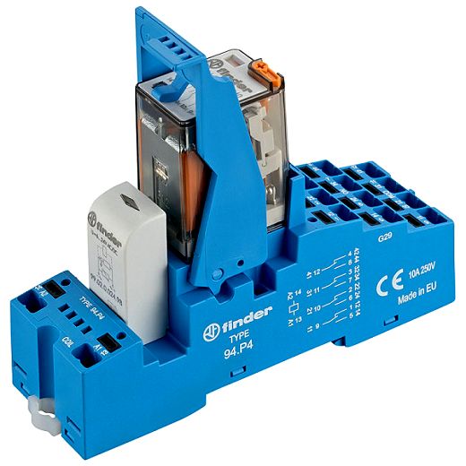 Koppelrelais Push-In-Klemmen,4 Wechsler 7A, Spule 24VAC