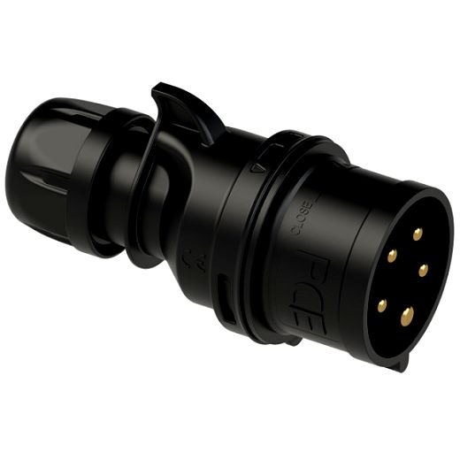 CEE-Stecker 16A 5p 6h IP44/IP54 TT SHARK schwarz