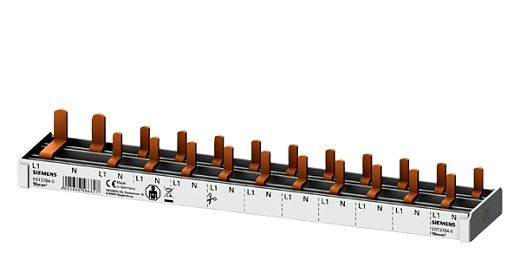 Stiftsammelschiene 10mm2, 2-phasig, 1x (1PH+N) + 10x (1PH+N), 215mm schneidbar