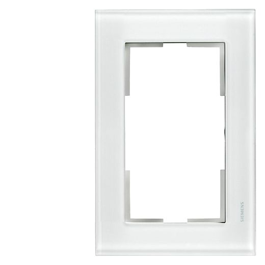 DELTA miro Glas wei� Rahmen 2-fach f�r Doppelsteckdose