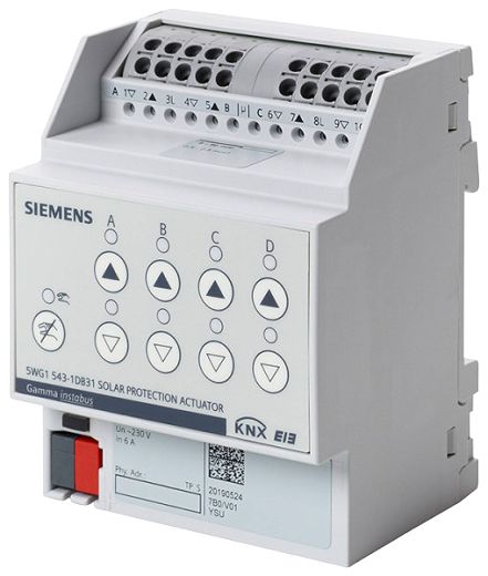 KNX Jalousieaktor 4-fach, AC 230V, 6A mit Endlagenerkennung