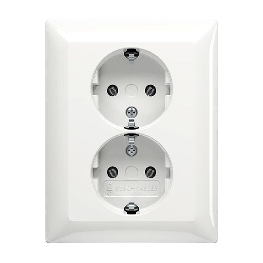 SCHUKO Doppelsteckdose alpinwei� - Busch-balance SI