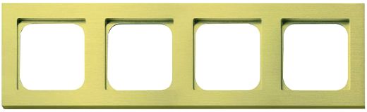 Rahmen 4fach f�r 55 x 55 mm Zentralst�ck Messing geb�rstet