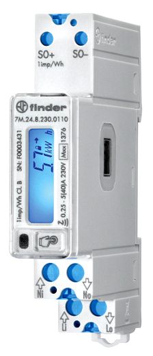 Energiez�hler 1Ph. 40A, S0, IR, NFC, MID