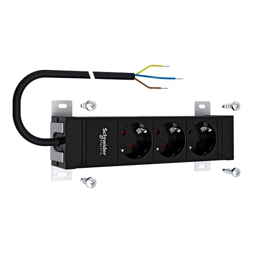 Steckdosenleiste, Resi9 KV, 3Stecker 16A 2P+E, 2m Kabel