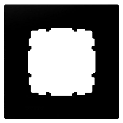 DELTA miro Kunststoff softschwarz Rahmen 1-fach 90x90mm