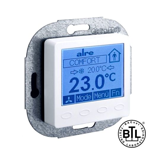 BACnet Raumregler UP 230VAC Abdeckung 50x50mm reinwei� gl�nz
