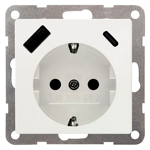 DELTA i-system titanwei� USB-SCHUKO-Steckdose 2 USB A+C Leis