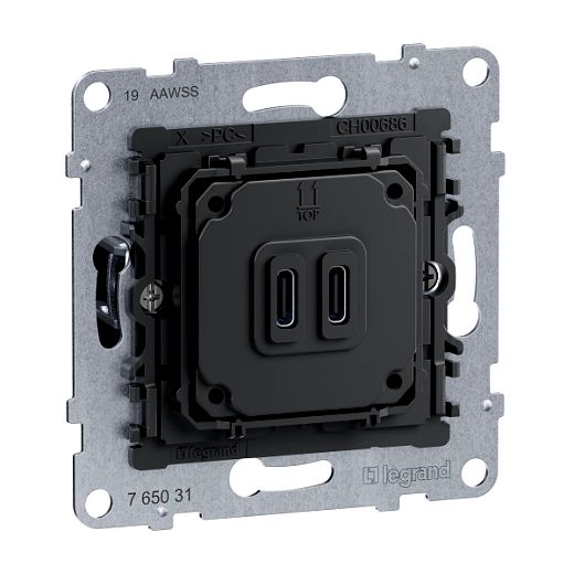 SEANO Einsatz 2-fach USB-Ladesteckdose Typ C+C 30 W mit Powe