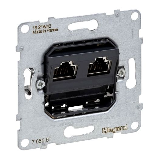 SEANO Einsatz Datendose 2 x RJ45, Kat. 6A, UTP, ungeschirmt
