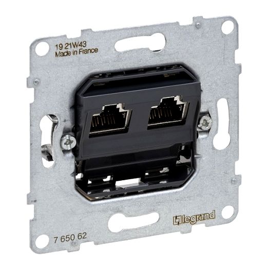 SEANO Einsatz Datendose 2 x RJ45, Kat. 6A, STP, geschirmt